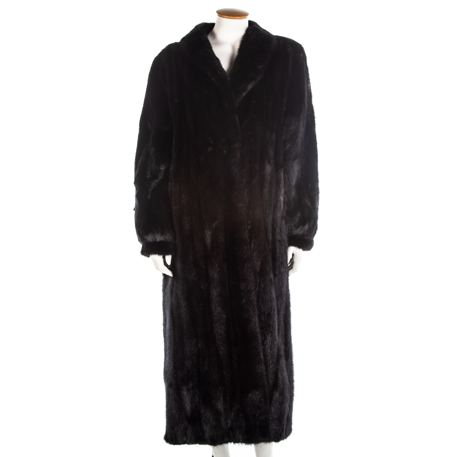 A FULL LENGTH BLACK MINK COAT