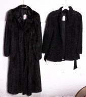 A FULL LENGTH MINK FUR COAT AN
