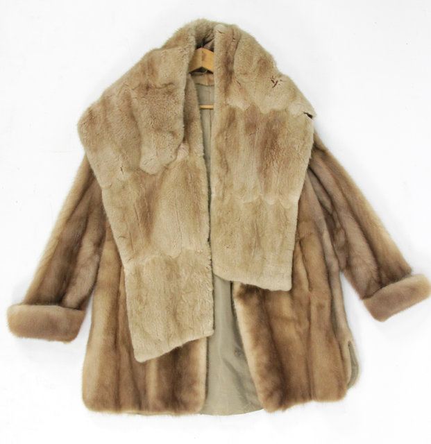 A fur coat and a fur stole