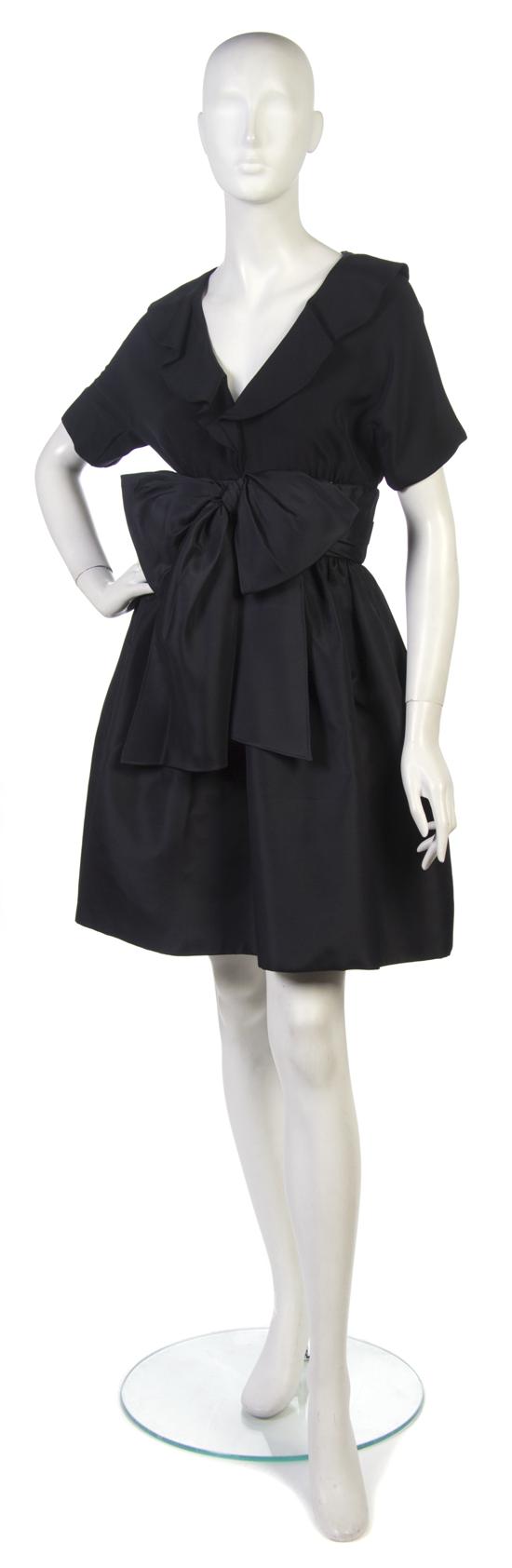 A Galanos Black Silk Cocktail Dress