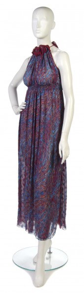 A Galanos Maroon and Cerulean