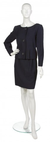 A Galanos Navy Skirt Suit doub