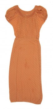 A Galanos Orange Polka Dot Chi