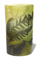 A Gall cameo glass fern vase c