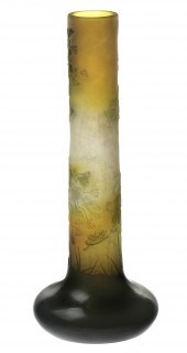 A Gall cameo glass Ginkgo leaf