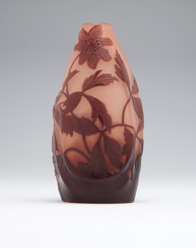 A Galle cameo glass cabinet vase