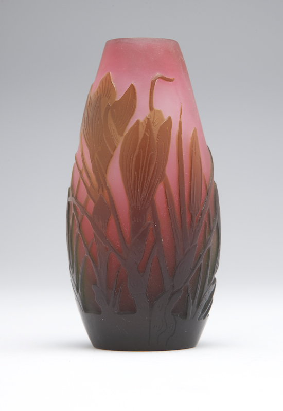 A Galle cameo glass cabinet vase