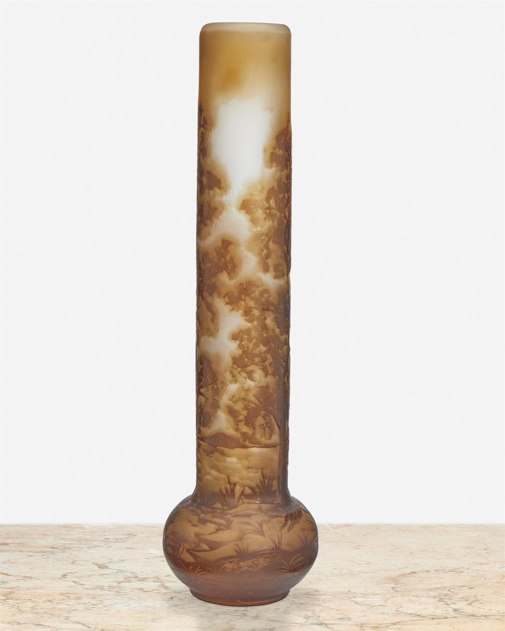 A GALLé CAMEO GLASS LANDSCAPE VASEA