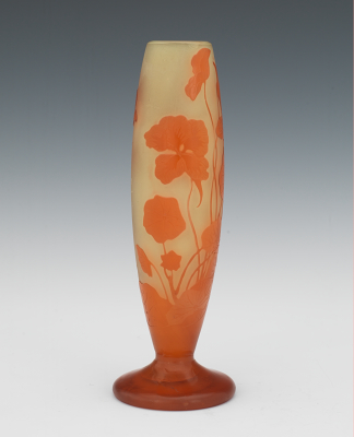 A Galle Cameo Glass Vase Clear
