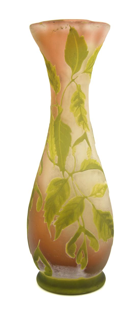 *A Galle Cameo Glass Vase Erable