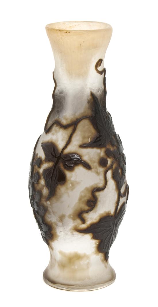 A Galle Cameo Glass Vase of