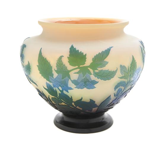 A Galle Cameo Glass Vase of