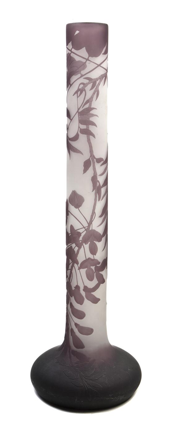 A Galle Cameo Glass Vase of stick