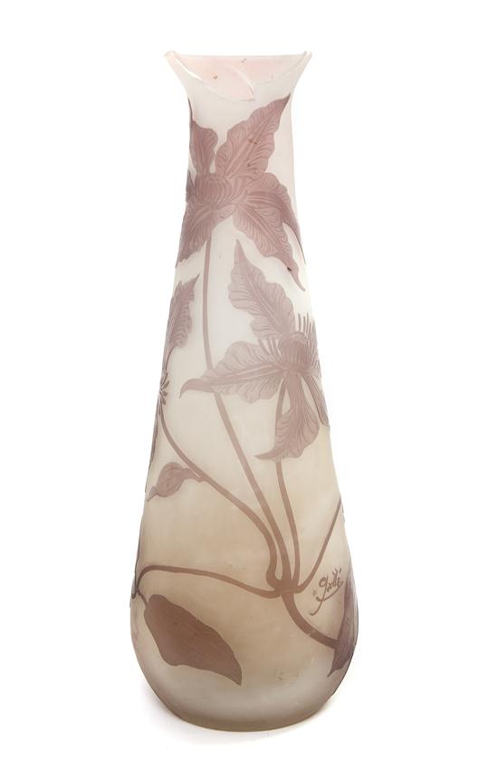 *A Galle Cameo Glass Vase decorated