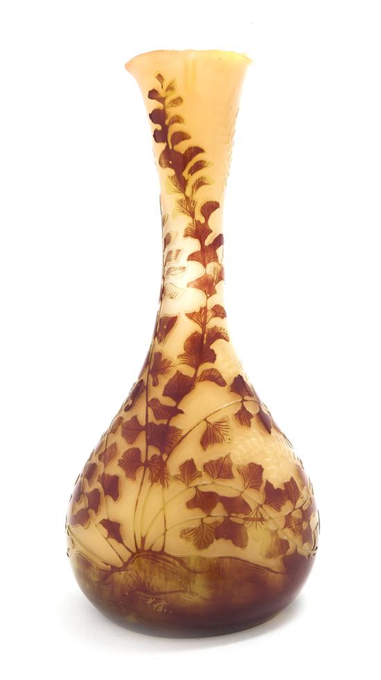 A Galle Fire-Polished Cameo Vase of