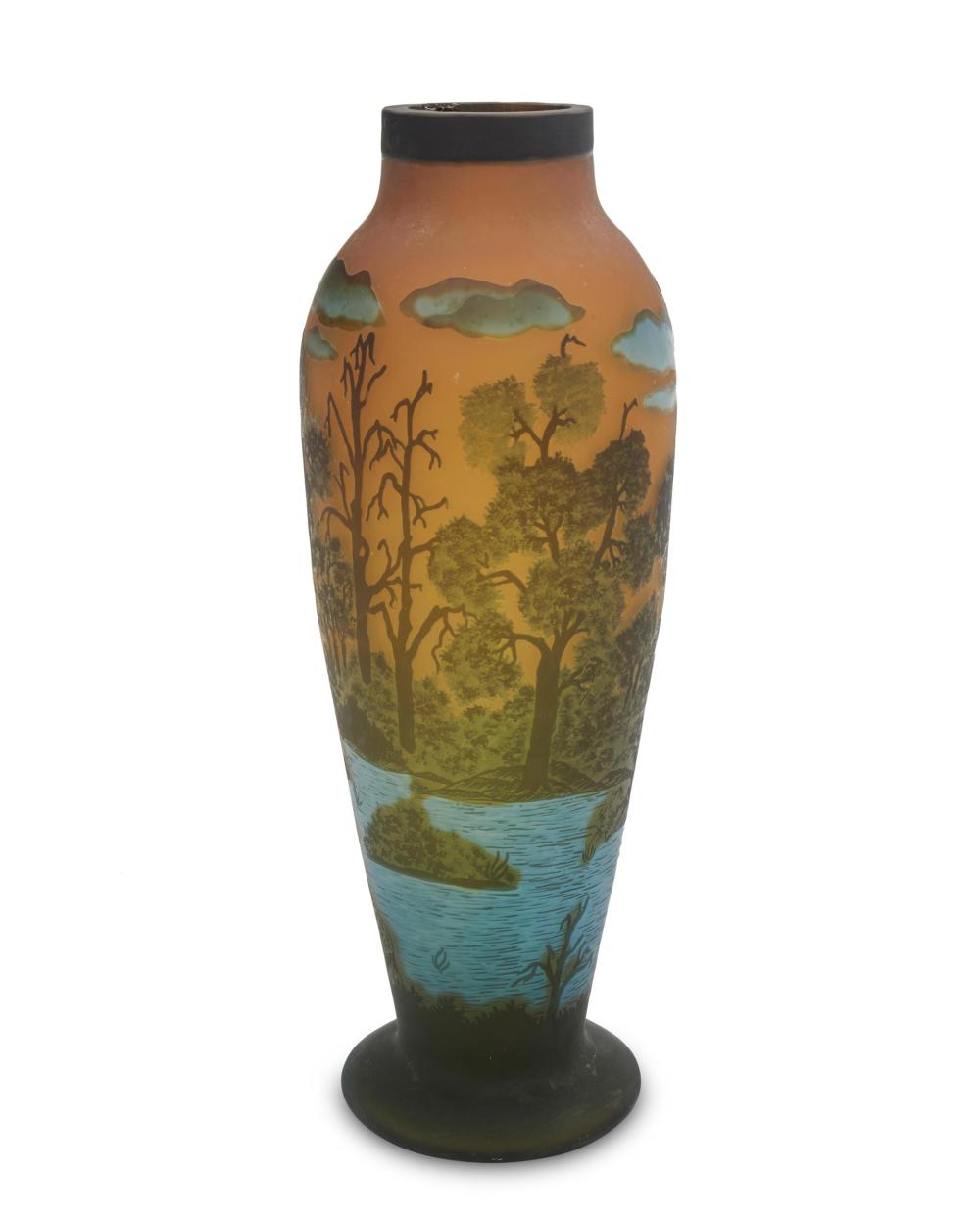 A GALLE-STYLE CAMEO GLASS VASEA