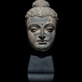 A Gandharan Grey Schist Head o
