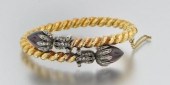 A Garnet, Diamond, 18k Gold, S
