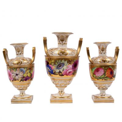 A garniture of three Derby