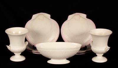 A garniture of three Wedgwood white