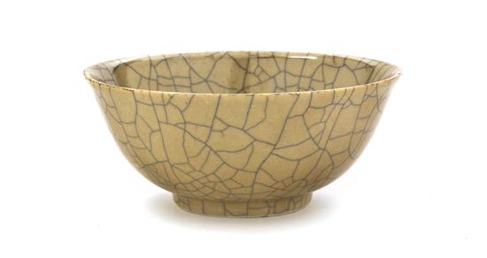 A Ge Crackle Bowl having slightly