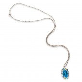 A GEMSTONE AND PLATINUM PENDAN
