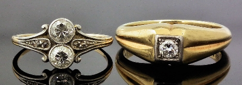 A gentleman's 14ct gold and diamond