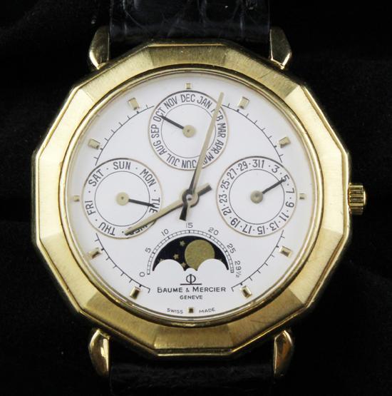 A gentleman's 18ct gold Baume &