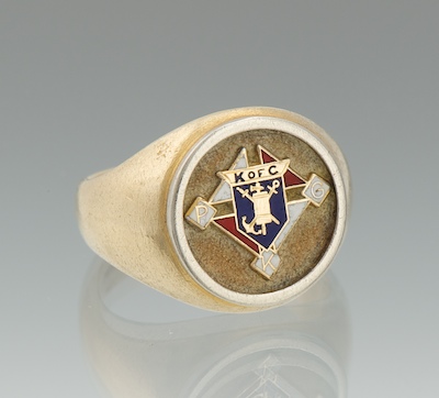 A Gentleman's Enamel Ring 14k
