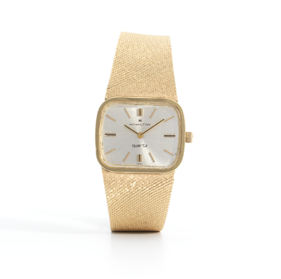 A Gentleman's Hamilton 14k Gold