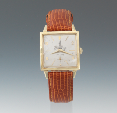 A Gentleman's Hamilton 14k Gold