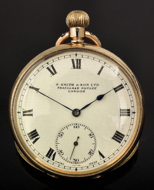 A gentleman's Swiss 9ct gold open