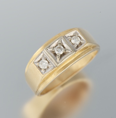 A Gentleman's Three Diamond Ring