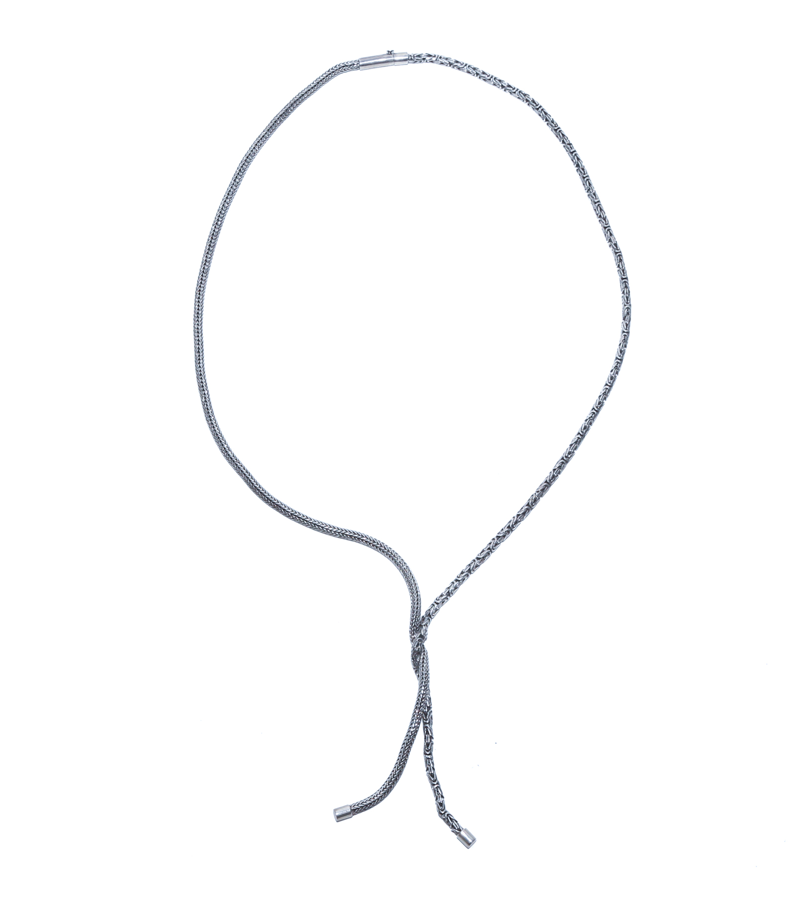 A GEO ART STERLING SILVER LARIAT