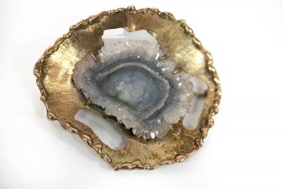 A geode crystal brooch of modern