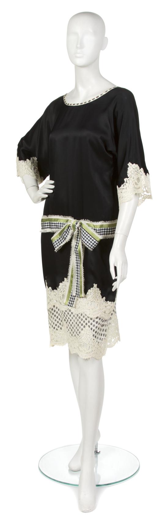 A Geoffrey Beene Navy Silk Dress