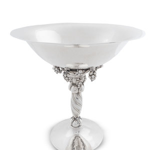 A Georg Jensen Large Silver Compote