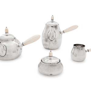 A Georg Jensen Silver Four-Piece