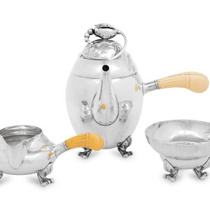 A Georg Jensen Silver Three-Piece