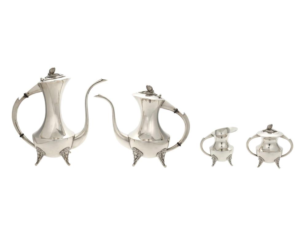 A GEORG JENSEN-STYLE SILVER PLATE