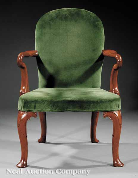 A George I Carved Walnut Armchair