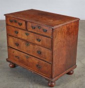 A GEORGE I INLAID WALNUT CHEST