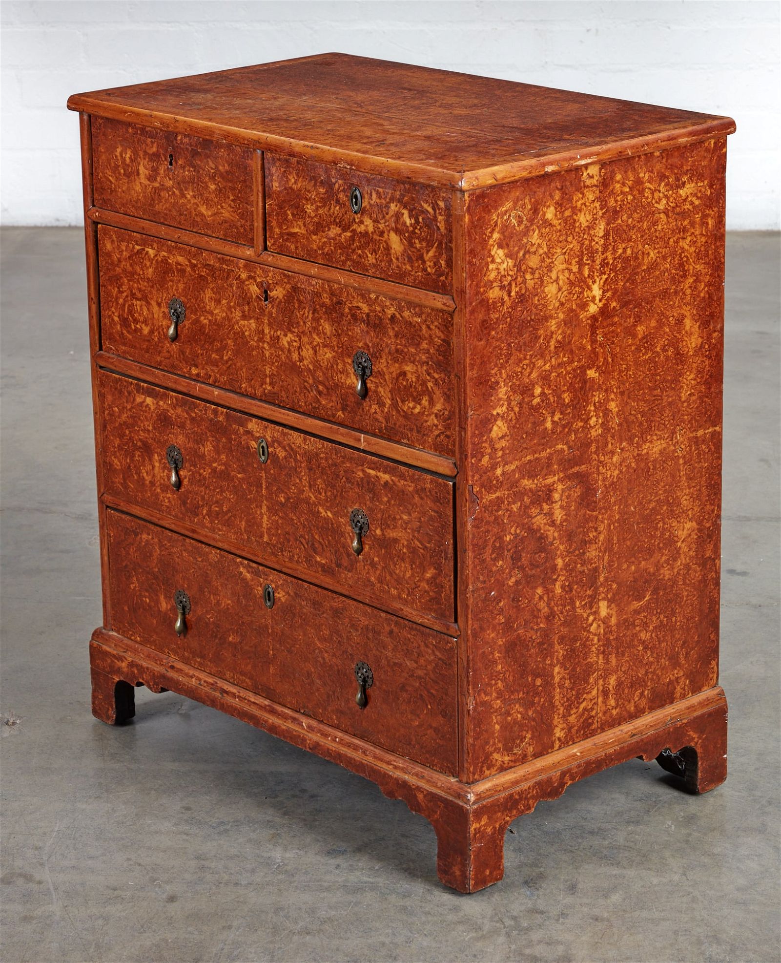 A GEORGE I STYLE BURR WALNUT