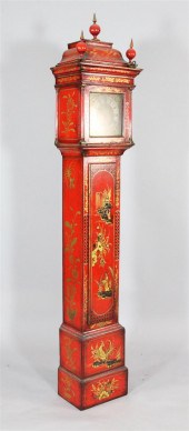 A George I style red japanned