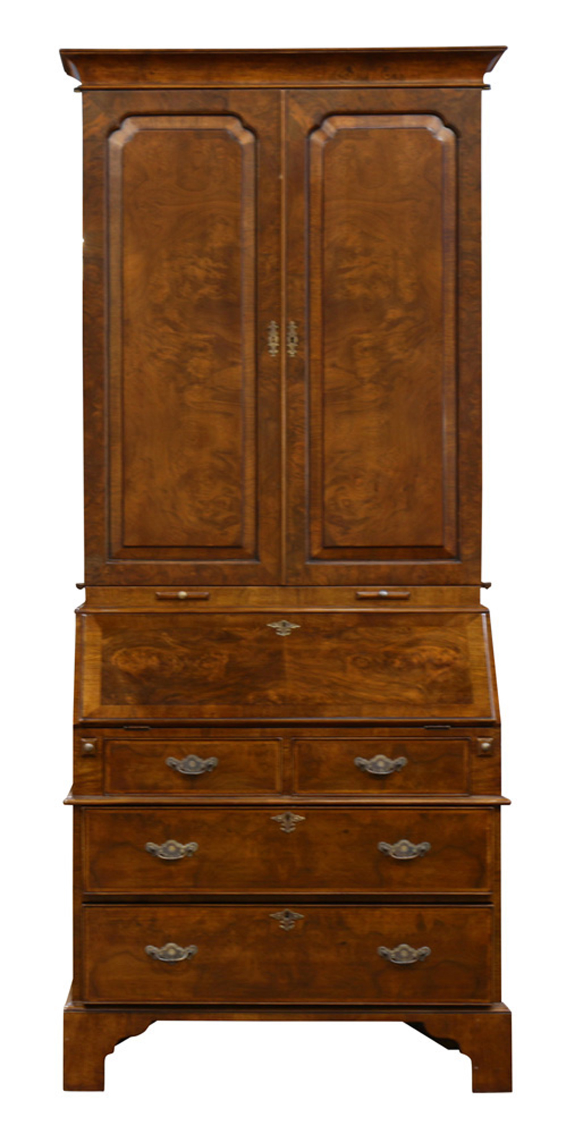 A GEORGE I STYLE WALNUT BUREAU
