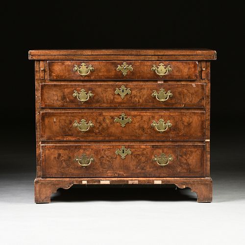 A GEORGE I WALNUT AND BURLED WALNUT