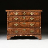 A GEORGE I WALNUT AND BURLED W