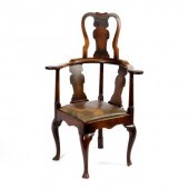 A George I walnut barber's cha