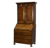 A GEORGE II BURL WALNUT VENEER