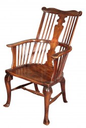 A GEORGE II FRUITWOOD AND ELM